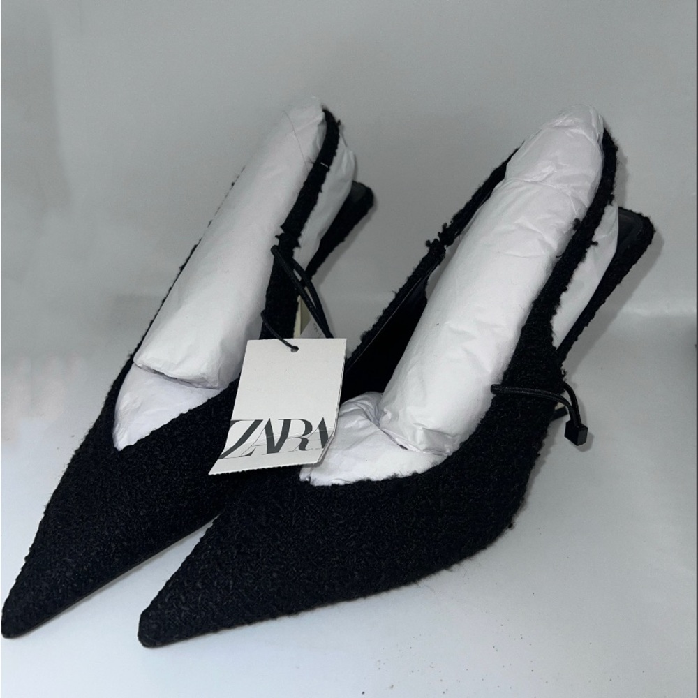 SLINGBACK FABRIC HEELS